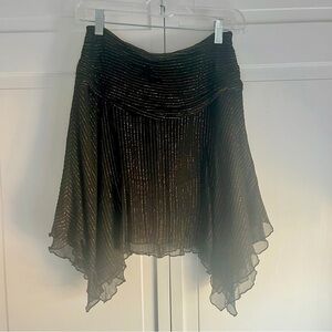NWT Express silk and metallic mini skirt